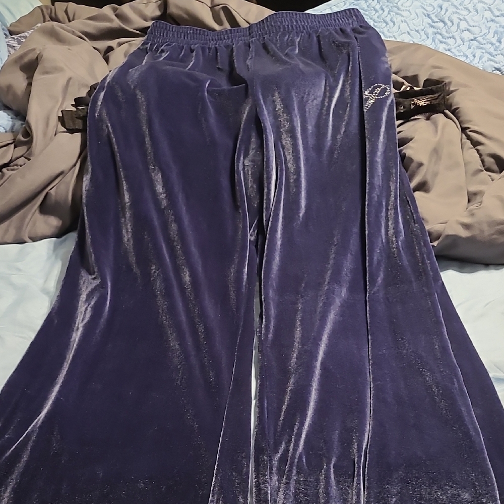 PINK Victoria's Secret Blue Shimmer Track Pants